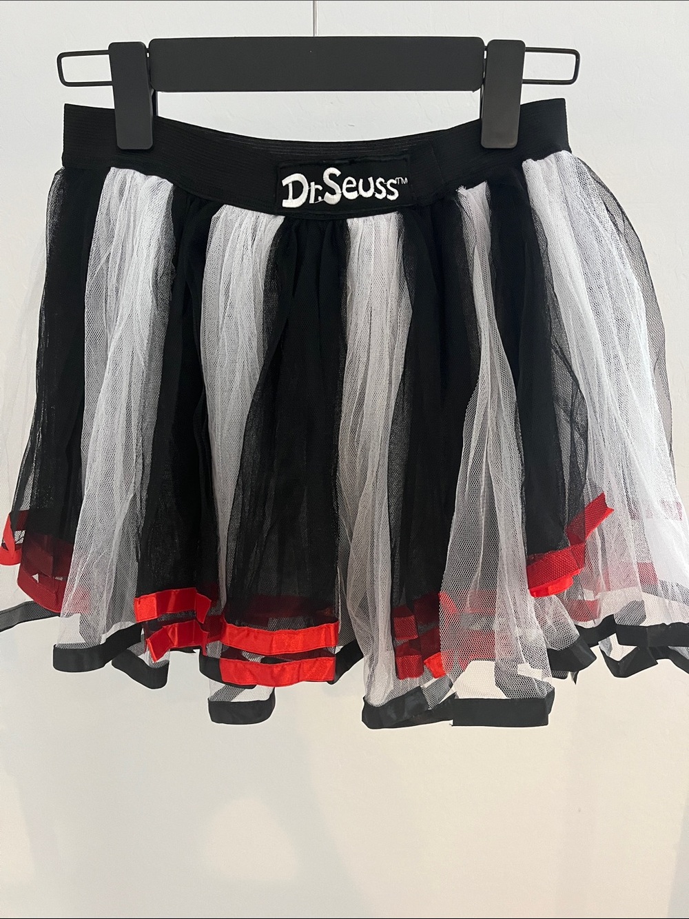 Dr. Seuss Black, White & Red Layered Tulle Tutu Skirt L/XL